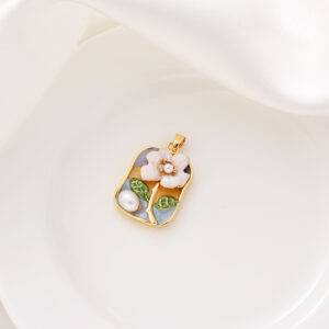 #78 oil painting style buy a rose pendant