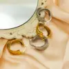 Wholesale PVD Coated 18K Gold Plated Semicircle Stainless Steel IG Style Commute Waterproof Non Tarnish Hoop Earrings
