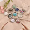 Wholesale Ethnic Style Round Natural Stone Pendant Necklace In Bulk