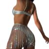 Wholesale Cross-Border European and American Three-Point Split Swimsuit for Women Sequined Tassel Bikini Hot Girl Three-Piece Swimsuit Manufacturer