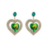 Wholesale diamond earrings women's alloy diamond double-layer love-shaped temperament earrings ear jewelry