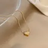 Wholesale PVD Coated Real Gold Plated 18K Gold Heart Shape 304 Stainless Steel Simple Style Waterproof Non Tarnish 304 Stainless Steel Necklace