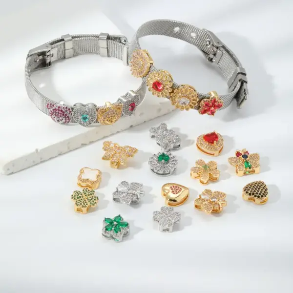 Fashionable DIY Heart Shaped Copper Bracelet Birthday Gift Cute Style Unisex Daily Accessory Geometric Pattern Jewelry