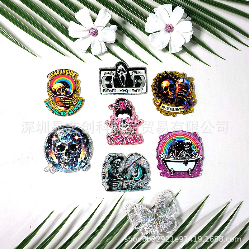 Wholesale Specializing in cross-border best-selling sequined acrylic DIY aessories and jewelry - Skull series from Jingyi Innovation Factory