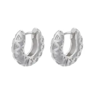 Ve1022 White Gold Color Diamond Plaid 1 Pair