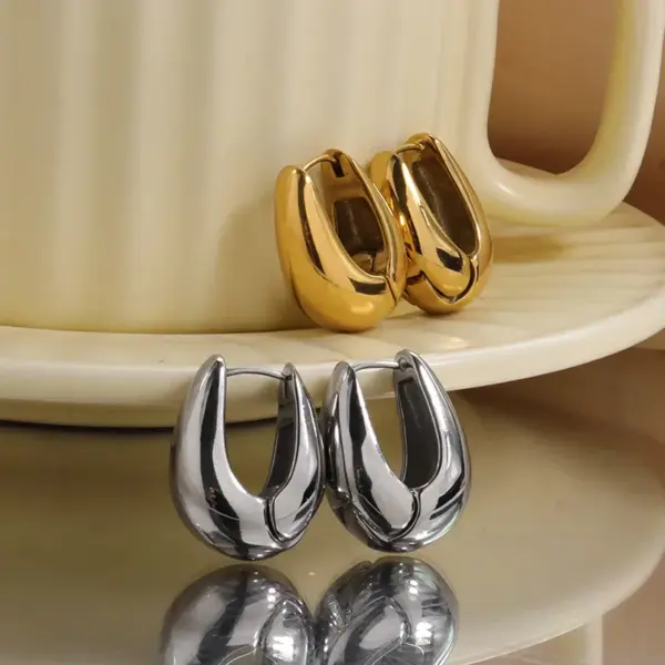 Wholesale 1 Pair Classic Style Commute Geometric Plating 304 Stainless Steel Earrings