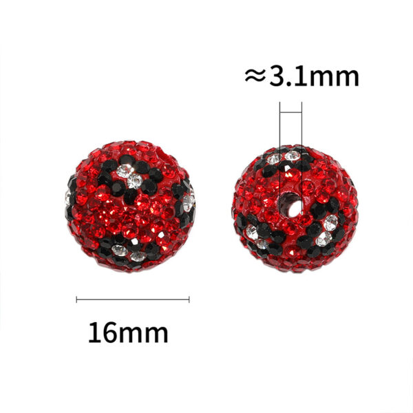 Wholesale large aperture color rhinestone leopard clay diamond ball Shambhala heavy diy beads mobile phone chain aessories