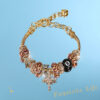 Wholesale Leopard Cross Stainless Steel Bracelet Zircon Adjustable Beaded Lobster Buckle Bracelet Premium Sense