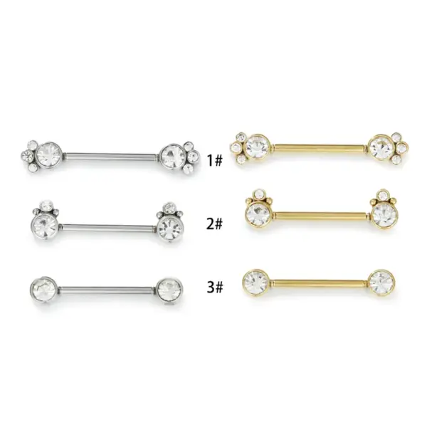 Wholesale Fashion Solid Color Stainless Steel Inlay Artificial Diamond Adhesive Nail 1 Piece