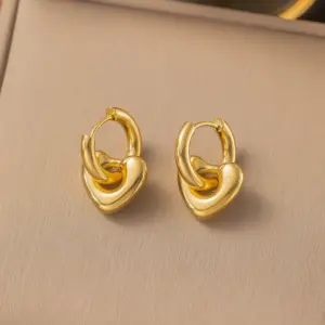 9 [Ag19] Ear Ring Love Earrings / Gold