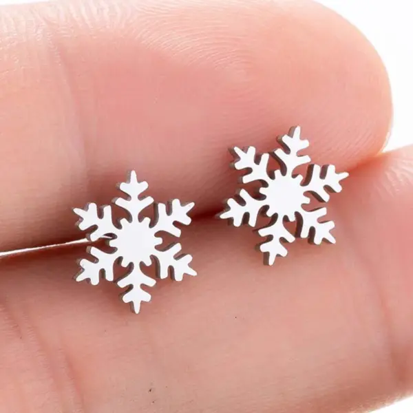 PVD Coated 18K Gold Real Gold Plated Animal Snowflake 304 Stainless Steel Simple Style Waterproof Non Tarnish Ear Studs