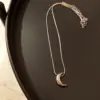 Wholesale Ig Style Moon Titanium Steel Polishing Pendant Necklace