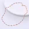 Wholesale 304 Stainless Steel Lips PVD Coated No Inlaid 18K Gold Plated Casual Waterproof Non Tarnish Epoxy Chain Pink Red Blue Choker