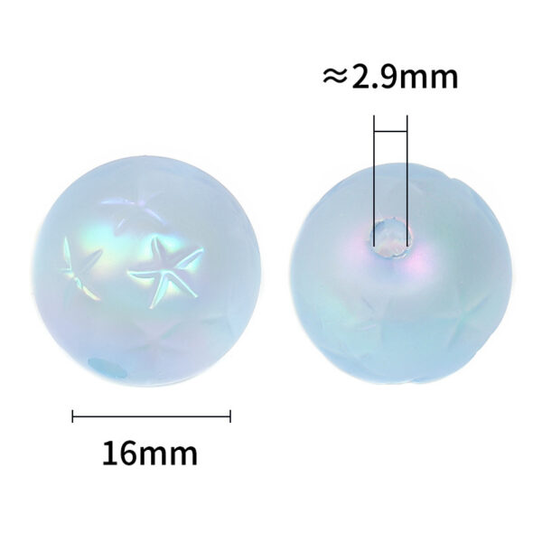 Wholesale New matte frosted five-pointed star embossed round beads DIY bracelet beaded pen jewelry accessories loose beads