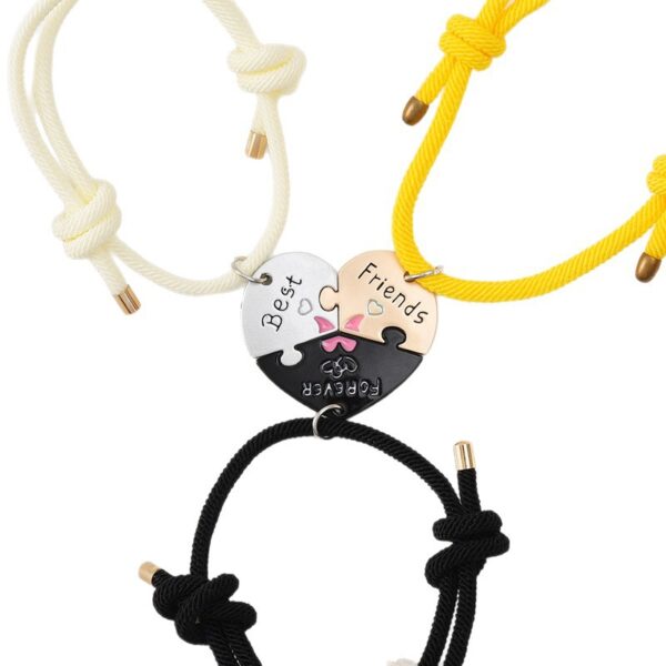 Wholesale Star, Moon and Sun Three-Piece Alloy Stitching Friendship Bracelet