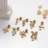 Wholesale 1 Piece Sweet Simple Style Pentagram Geometric Heart Shape Plating Inlay Copper Zircon Cartilage Earrings