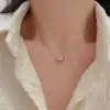 Wholesale Vacuum Plating Real Gold Plated Heart Shape Fish Tail 304 Stainless Steel Simple Style Waterproof Non Tarnish 304 Stainless Steel Necklace