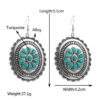 Wholesale Cross-border European and American independent station exaggerated turquoise earrings retro fashion new geometric multi-layer long earrings