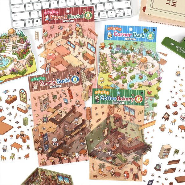 oly-186430dc4fe3441279b7e0d2973bfaec Wholesale Inferel. Me's second series of 3D three-dimensional landscaping stickers in business today is diy scene decoration stickers