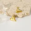 Wholesale PVD Coated Real Gold Plated 18K Gold Heart Shape 304 Stainless Steel Novelty Commute Waterproof Non Tarnish Ear Studs