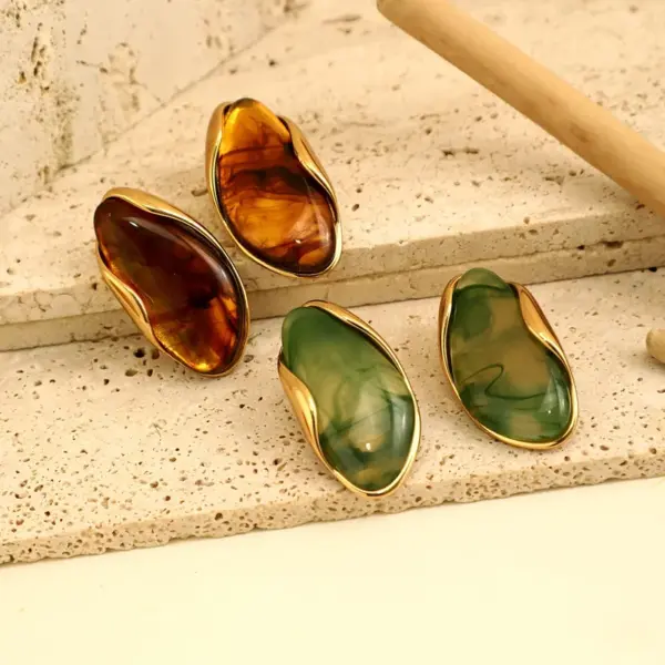 Wholesale 1 Pair IG Style Elegant French Style Rhombus 304 Stainless Steel Ear Studs