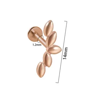 Five Flat Horse Eyes / Rose Gold-1.2*8mm