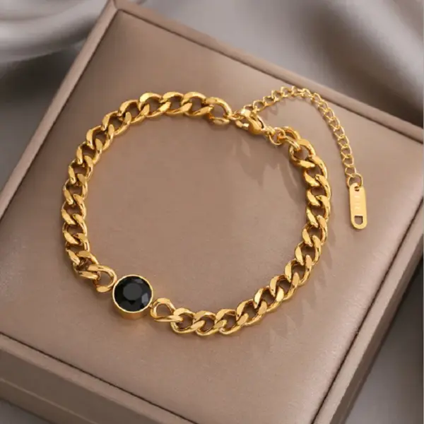 Wholesale PVD Coated 18K Gold Plated Geometric 304 Stainless Steel Waterproof Non Tarnish 304 Stainless Steel Bracelets