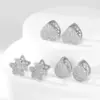 Wholesale 1 Pair Retro Star Water Droplets Heart Shape Plating Copper Zircon K Gold Plated Earrings