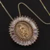 Wholesale Copper Rose Gold Plated Gold Plated Retro Commute Plating Inlay Portrait Zircon Pendant Necklace
