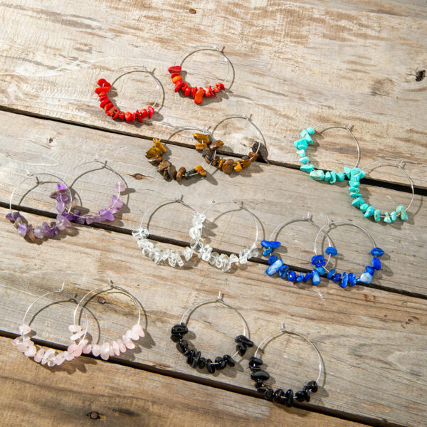 Wholesale Europe and the United States cross-border new versatile irregular gravel earrings Bohemian crystal gravel earrings