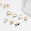 1 Piece Ear Cartilage Rings & Studs Korean Style Round Heart Shape Copper Inlay Zircon