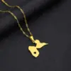 Wholesale Jewelry Vintage Style Map Guadeloupe Map 201 Stainless Steel 304 Stainless Steel Plating Pendant Necklace