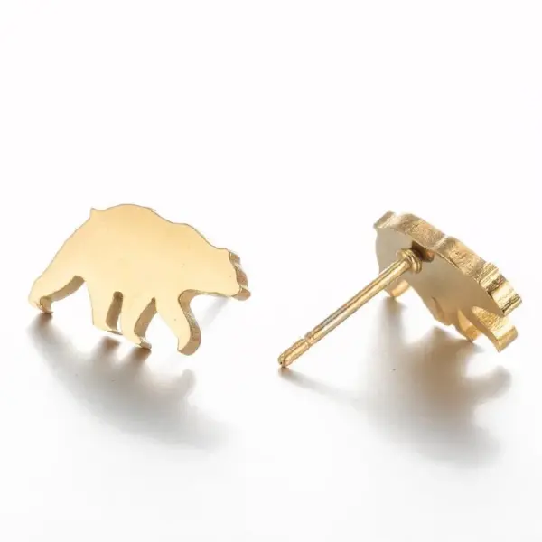 oly-1887cffa730921120152fc68ac47f109 Wholesale PVD Coated 18K Gold Real Gold Plated Animal 304 Stainless Steel Fashion Waterproof Non Tarnish Ear Studs