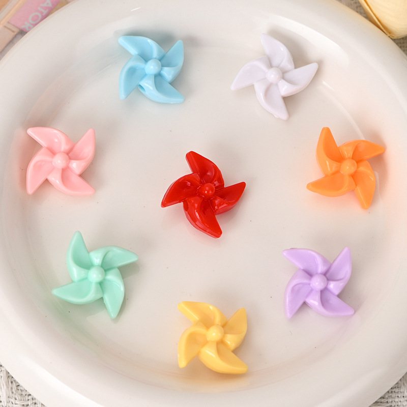Wholesale Colorful small windmill loose beads with holes and special shaped beads