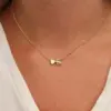 Wholesale PVD Coated 14K Gold Real Gold Plated Letter Stainless Steel Titanium Steel Fashion Waterproof Non Tarnish 304 Stainless Steel Necklace