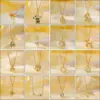 Wholesale Titanium Steel Copper Plating Heart Shape Flower Bow Knot Pendant Necklace