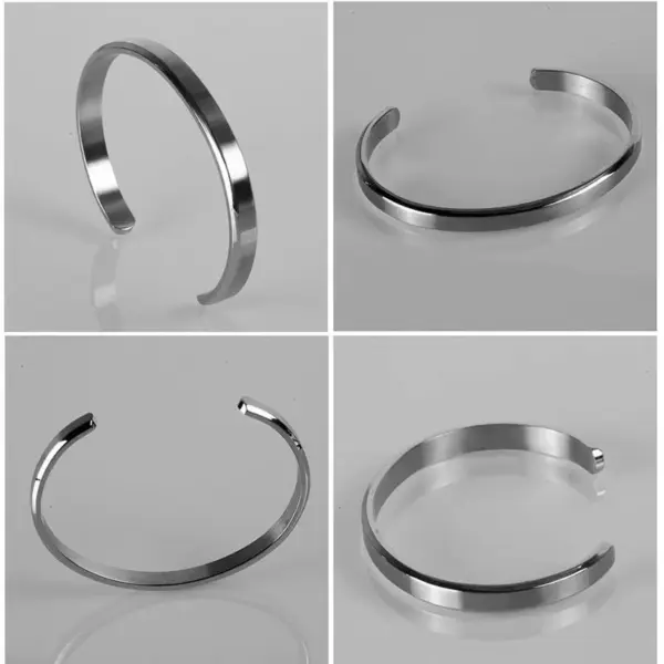 Wholesale 6mm Stainless Steel C Bracelet Titanium Steel Opening Adjustable Bracelet