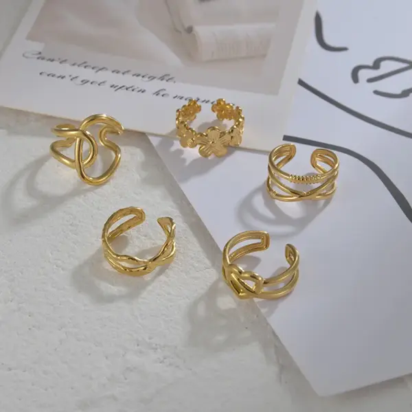Wholesale PVD Coated Real Gold Plated 14K Gold Geometric 304 Stainless Steel Fashion Waterproof Non Tarnish