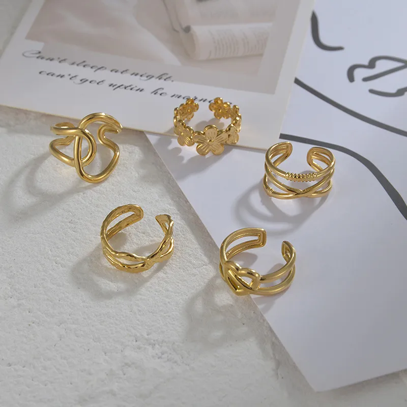 Wholesale PVD Coated Real Gold Plated 14K Gold Geometric 304 Stainless Steel Fashion Waterproof Non Tarnish
