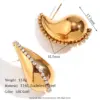 PVD Coated Real Gold Plated 18K Gold Solid Color 304 Stainless Steel Simple Style Waterproof Non Tarnish Ear Studs