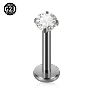 White and round Zircon (3mm) / 1.2x8mm