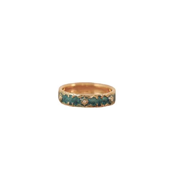 Wholesale Niche enamel craft epoxy pattern beautiful design sense advanced exquisite fairy temperament only take green ring