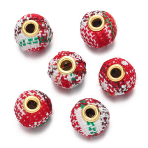 Fabric christmas hair ball beads--04 style / 5 pcs/pack (13*14.5mm/aperture 3.9mm)