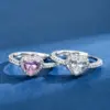 Wholesale Glass Copper Heart Shape Glass IG Style Cute Romantic Silver Rings