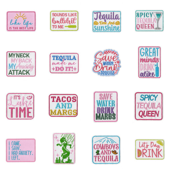 Wholesale Embroidered patches for shoes, hats, bags, and accessories; original cartoon English letter adhesive patches