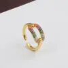 Wholesale Fashion Geometry Pattern Inlaid Copper Zircon Ring Wholesale