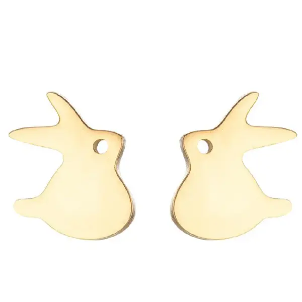 Wholesale PVD Coated 18K Gold Real Gold Plated Animal 304 Stainless Steel Simple Style Waterproof Non Tarnish Ear Studs