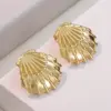 1 Pair Beach Simple Style Classic Style Starfish Shell 304 Stainless Steel Imitation Gold Electroplating Ear Studs