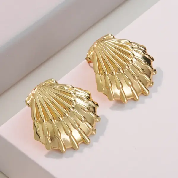 1 Pair Beach Simple Style Classic Style Starfish Shell 304 Stainless Steel Imitation Gold Electroplating Ear Studs