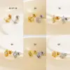 Wholesale 1 Piece Ear Cartilage Rings & Studs Casual Simple Style Classic Style Heart Shape Flower Copper Inlay Zircon
